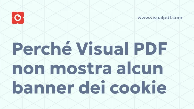 Perché Visual PDF non mostra alcun banner dei cookie